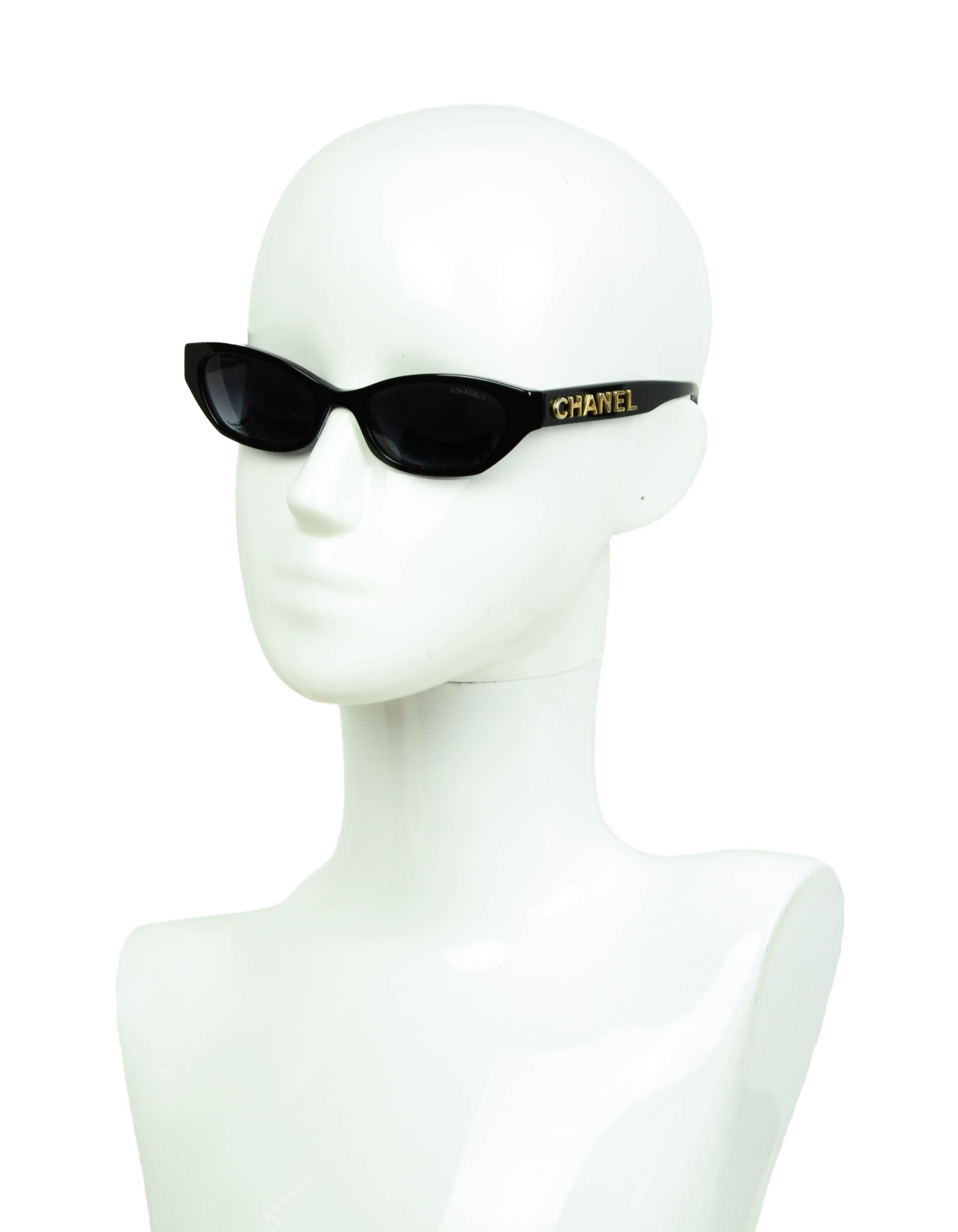 Chanel 2018 Sunglasses Black Slim Shield Rectangle Letters 5415 c501S6  200423  eBay